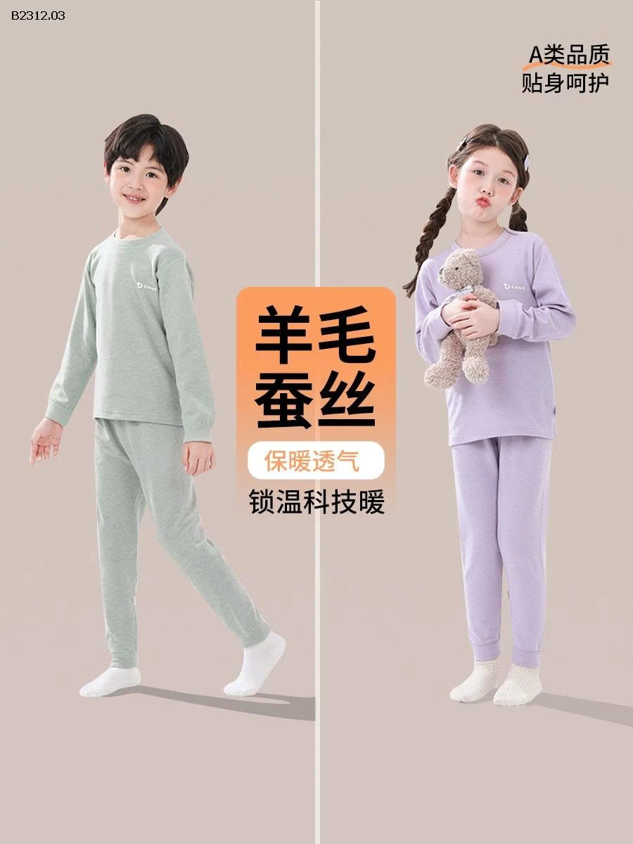 SET Bộ đồ ngủ trẻ em Qiqi 3-Giá sỉ  sz 80-120  : 95k sz 130-180 :  128k
