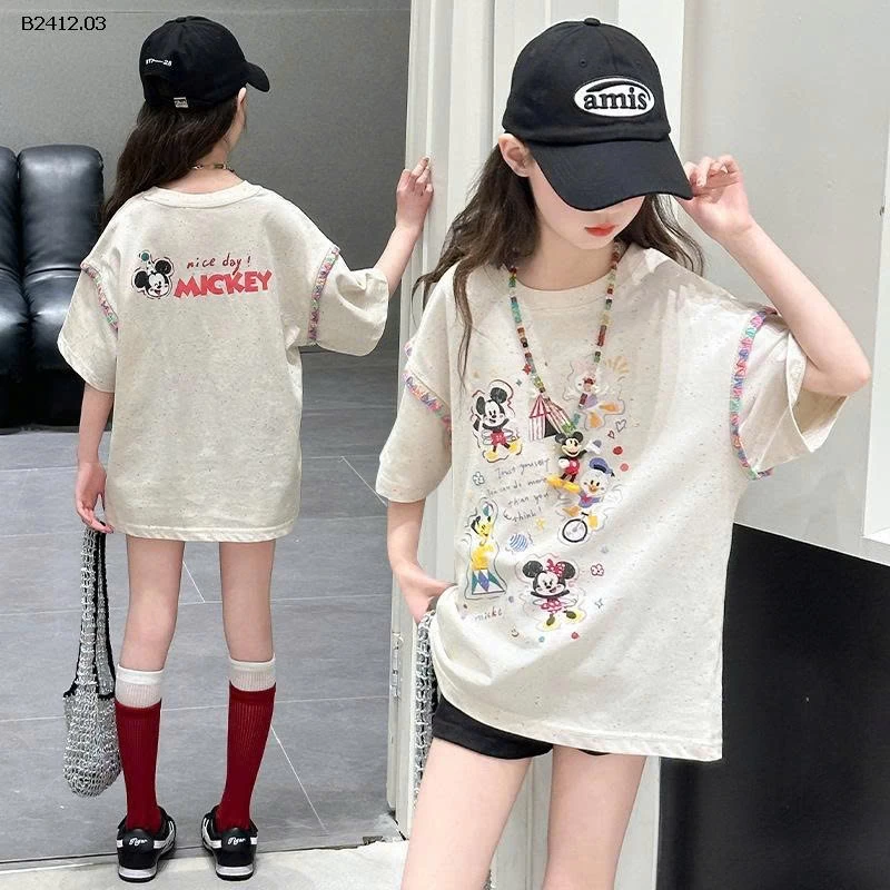 Áo thun ngắn tay cho bé gái, kiểu dáng mới mùa hè 2025- Giá sỉ 185k