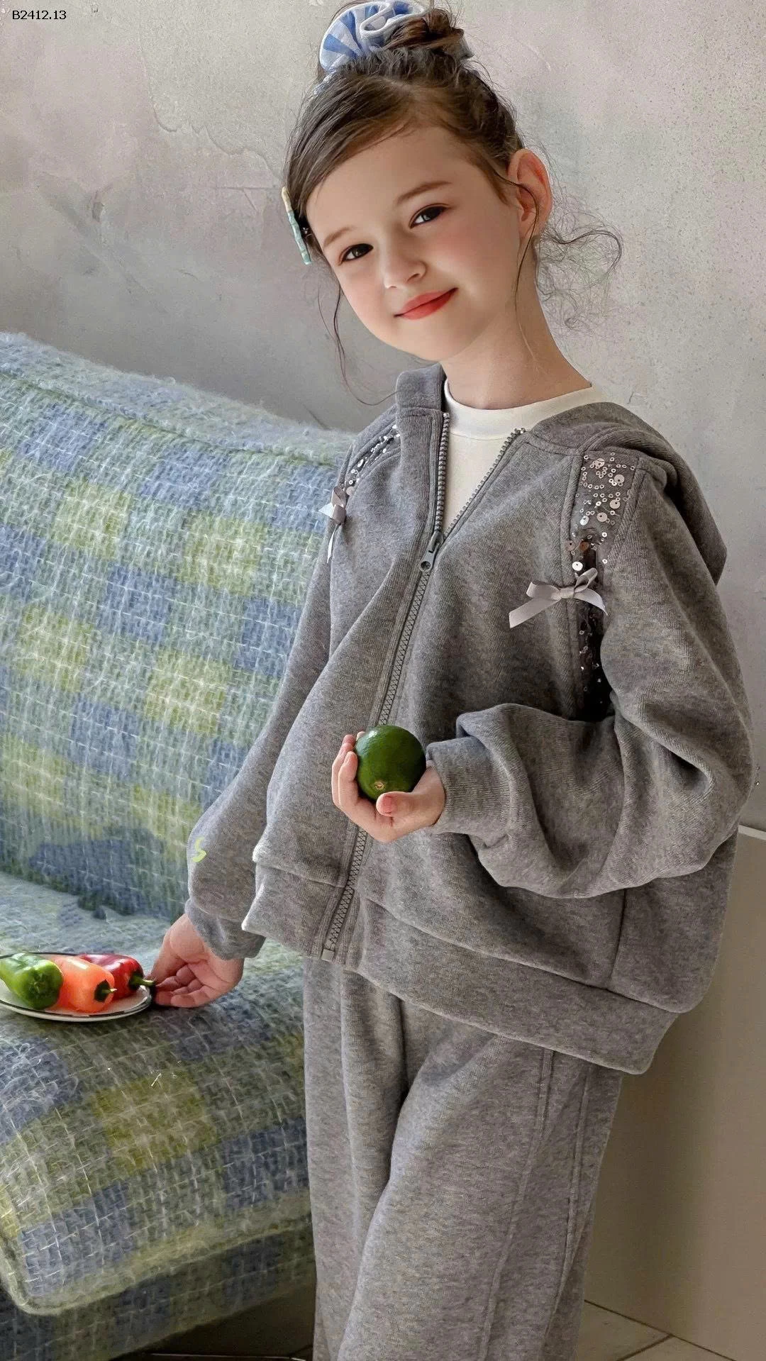 BỘ KHOÁC NỈ TAI THỎ BG-Giá sỉ 395k