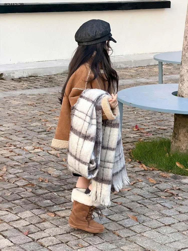 Áo khoác da lộn ấm áp kiểu Hàn Quốc dành cho bé gái hiệu AMBB -Giá sỉ  sz 90-150: 305k sz 160: 330k sz 170: 362k