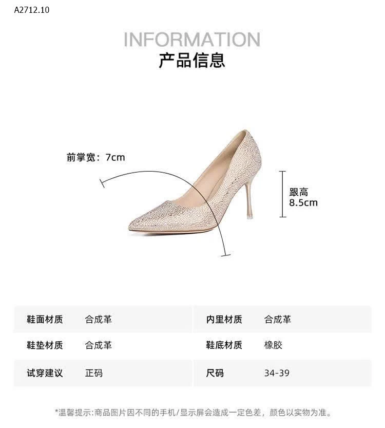 Giày cao gót đính đá lấp lánh của Giá 450kJosiny  - sỉ 400k