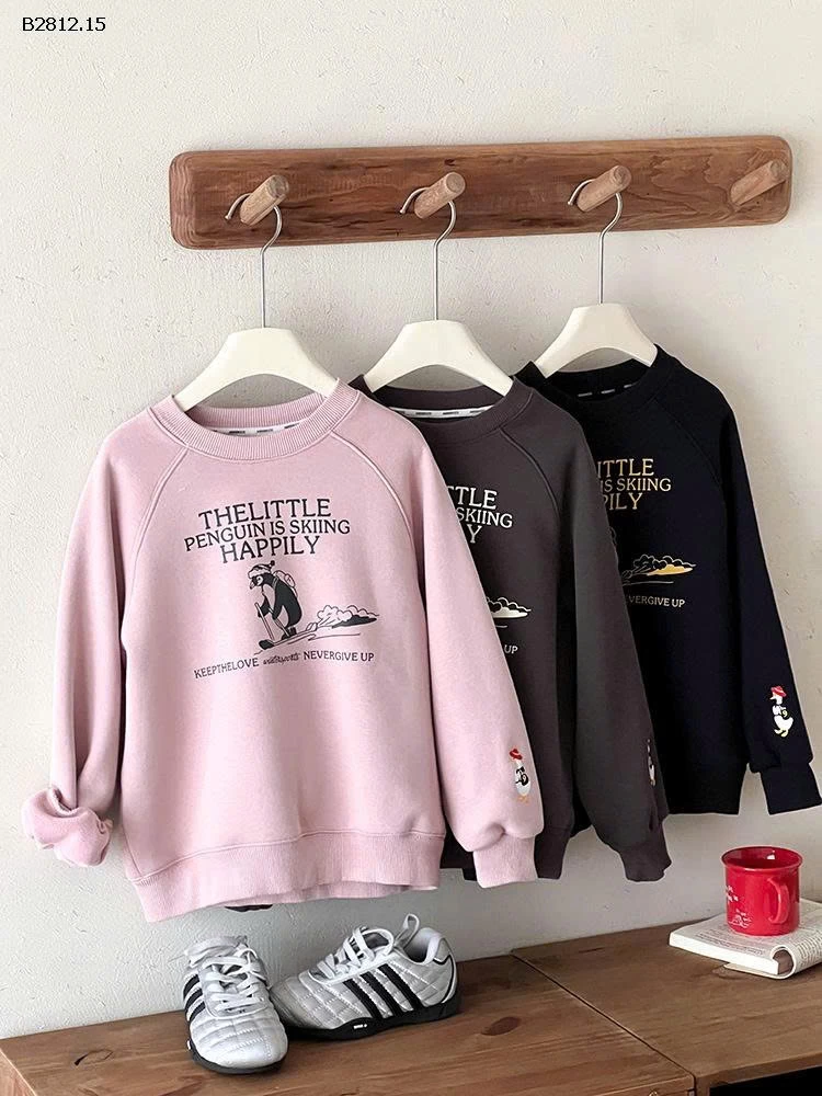 ÁO NỈ CHIM CÁNH CỤT LÓT LÔNG  AMBB  24A138-Giá sỉ  sz 90-150: 173k  sz 160: 188k  sz 170:  205k 