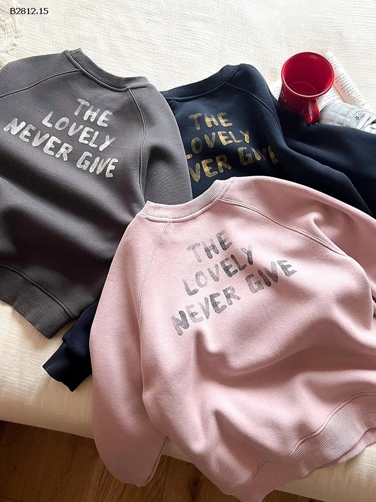 ÁO NỈ CHIM CÁNH CỤT LÓT LÔNG  AMBB  24A138-Giá sỉ  sz 90-150: 173k  sz 160: 188k  sz 170:  205k 