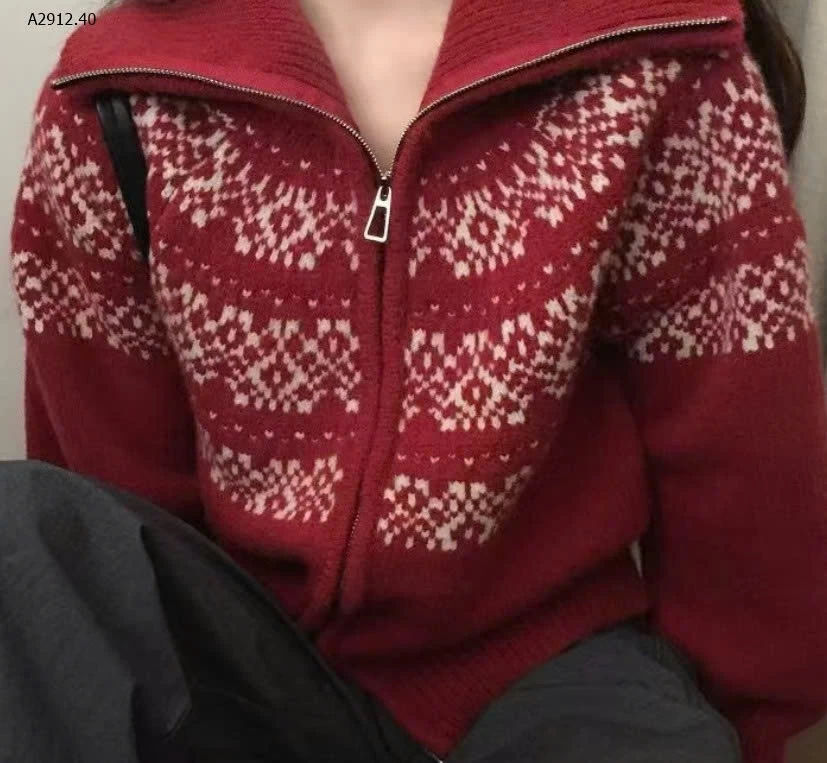 Áo khoác cardigan dệt kim có khóa kéo KANING Fair Isle Giá sỉ 248k 