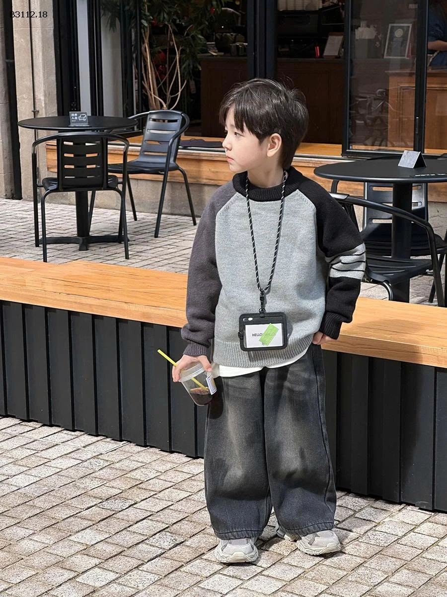 Quần denim chéo cao cấp + lớp lót lông cừu dày dặn Elmo Baby Kids AMBB-Giá sỉ  sz 90-150 :  285k Sz 160 : 303k