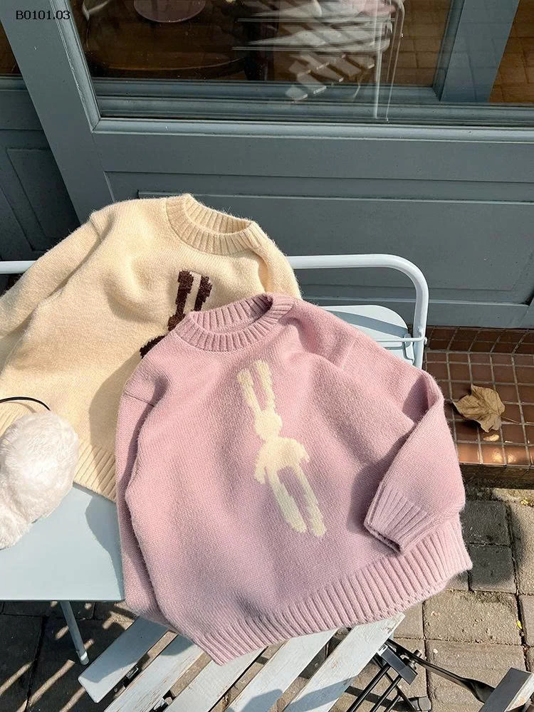 Áo len hình thỏ Elmo dễ thương cho bé gái AMBB-Giá sỉ  sz 90-150: 178k sz 160: 192k