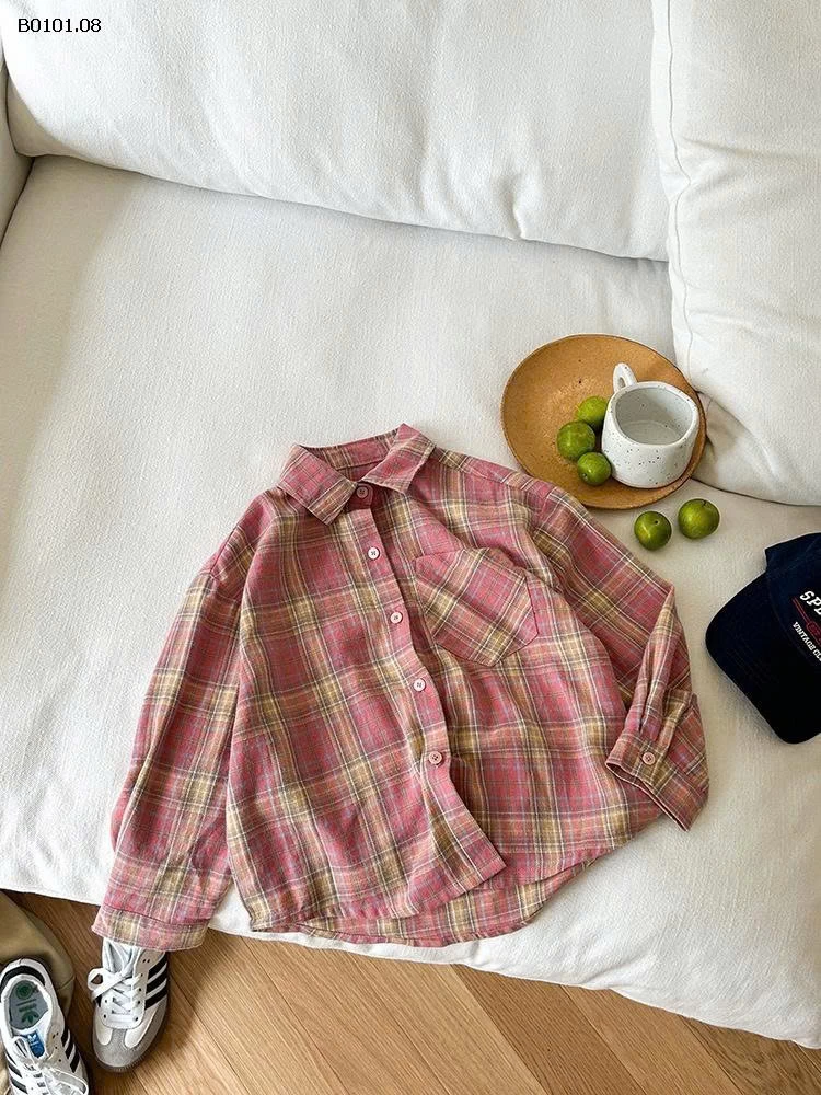 Áo sơ mi kẻ caro trẻ em nhà  AMBB-Giá sỉ  sz 90-150: 153k sz 160: 169k