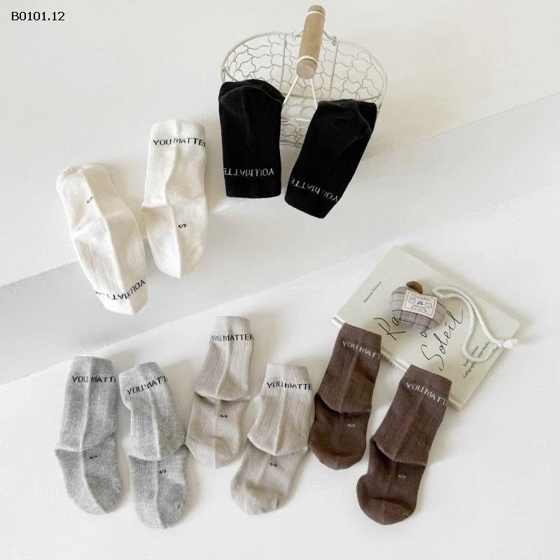 Set 5 đôi tất ngắn kiểu Hàn Quốc nhà AMBB- sỉ giá 118k/set 5 đôi mix màu 