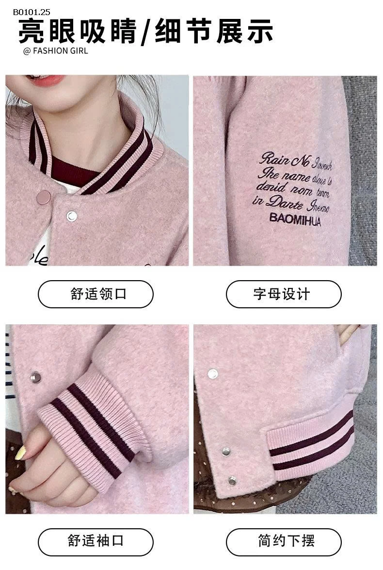 ÁO KHOÁC BOMBER HỒNG CHO BÉ GÁI-Giá sỉ 360k