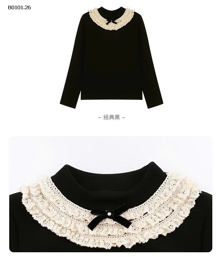 ÁO THU ĐÔNG CỔ REN AMYBABY-Giá sỉ 269k