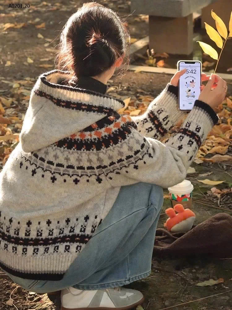 ÁO KHOÁC LEN CARDIGAN HOẠ TIẾT- sỉ 230k