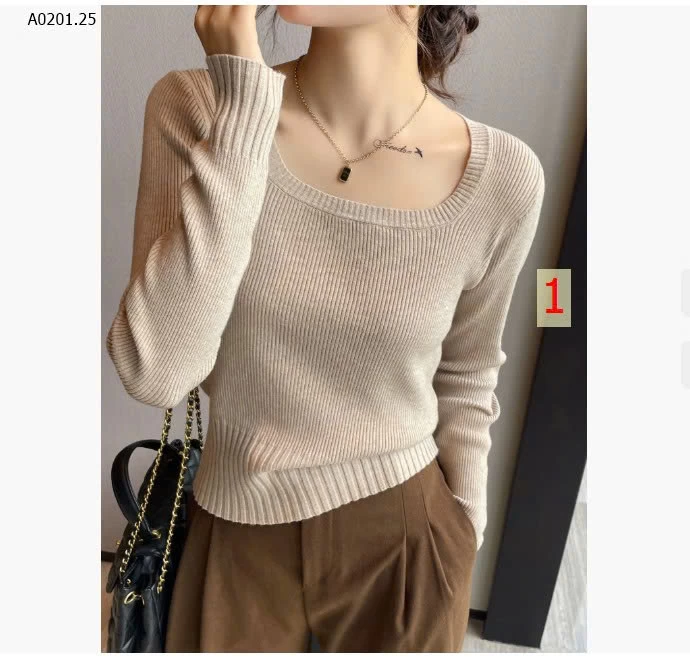 ÁO LEN CỔ VUÔNG ÔM BODY - sỉ 140k