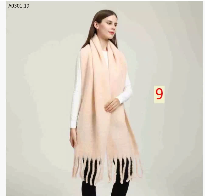 Khăn choàng cổ bản to giả cashmere ấm áp, màu trơn - giá sỉ 89k