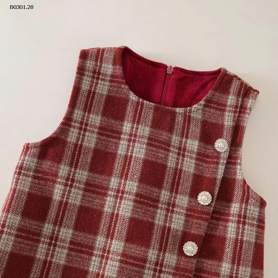 VÁY DẠ CARO ĐỎ PREMIUM - sỉ 155k