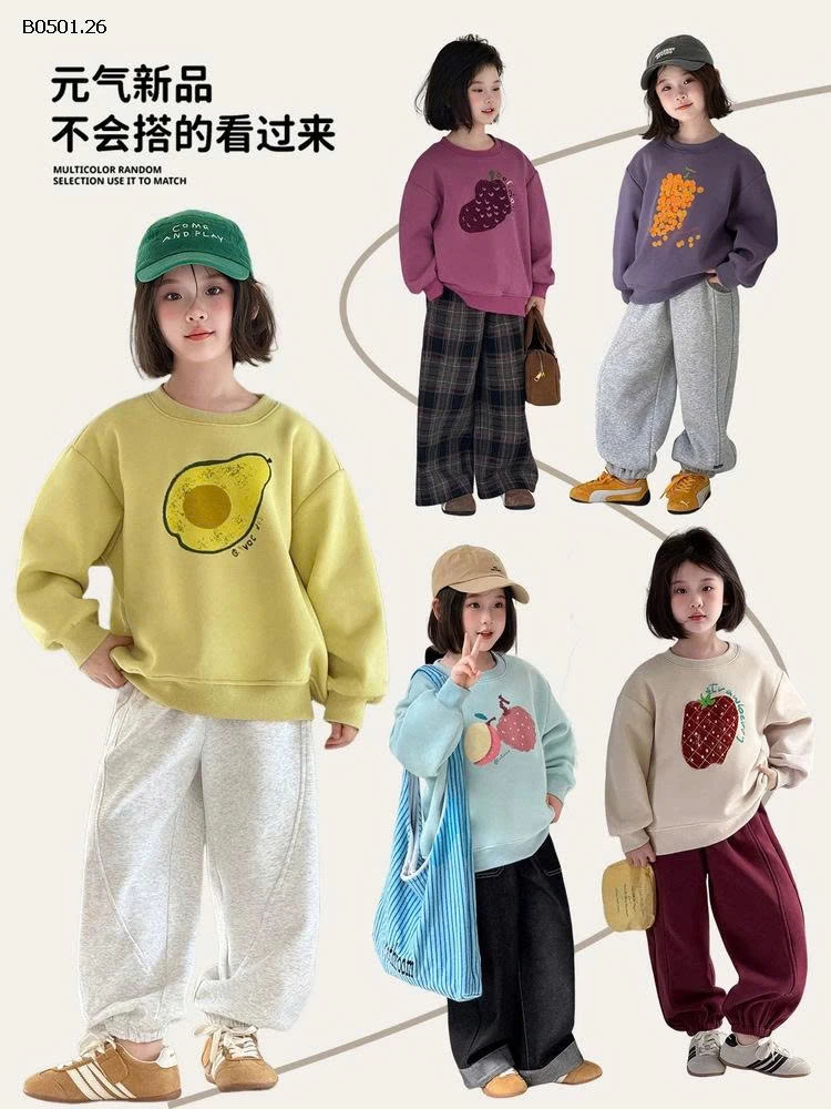 Áo nỉ lót lông cừu cho bé gái hiệu Tutu Little Elephant-Giá sỉ  sz 100-160 : 218k sz 170 : 235k