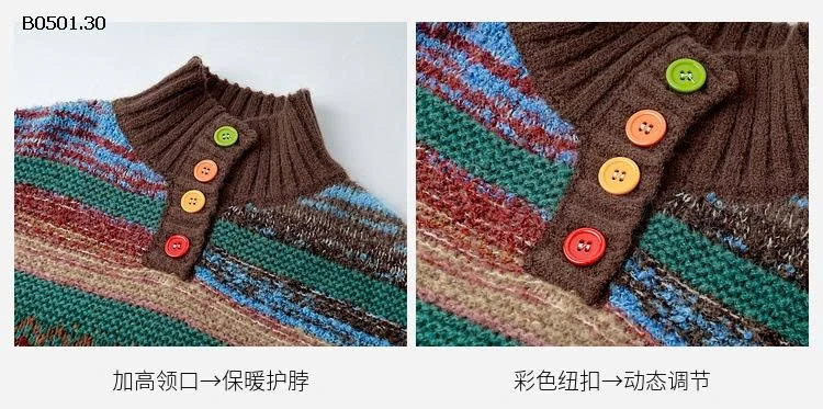 Áo len cổ đứng cho bé gái  Tutu Little Elephant-Giá sỉ  sz 100-160 : 311k sz 170 : 328k