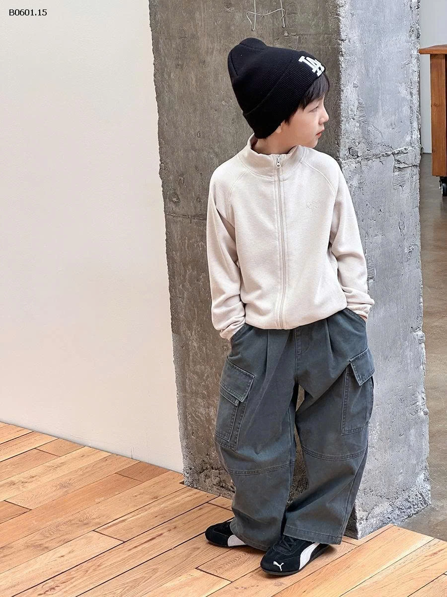 ÁO NỈ NHUNG KÉO KHOÁ AMBB CHO BÉ -Giá sỉ 230k