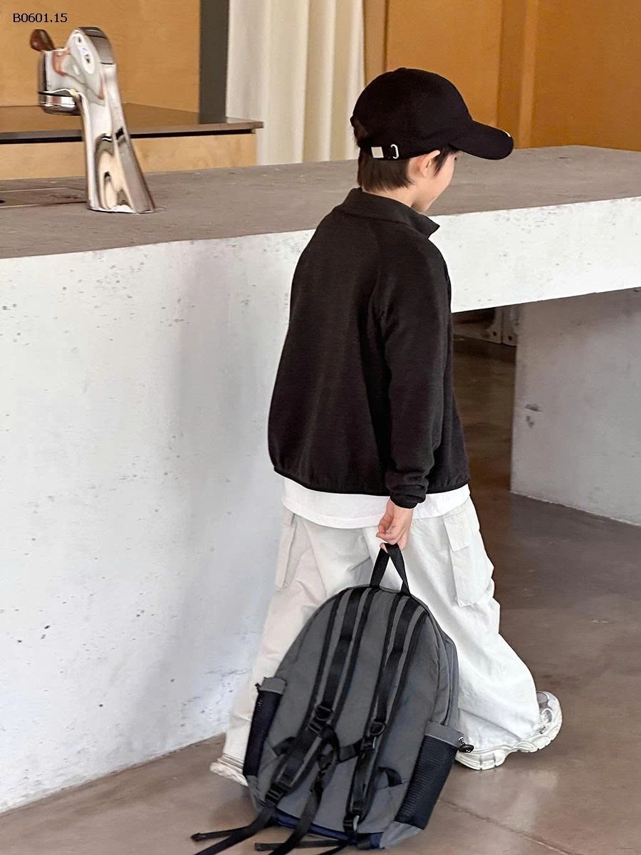 ÁO NỈ NHUNG KÉO KHOÁ AMBB CHO BÉ -Giá sỉ 230k