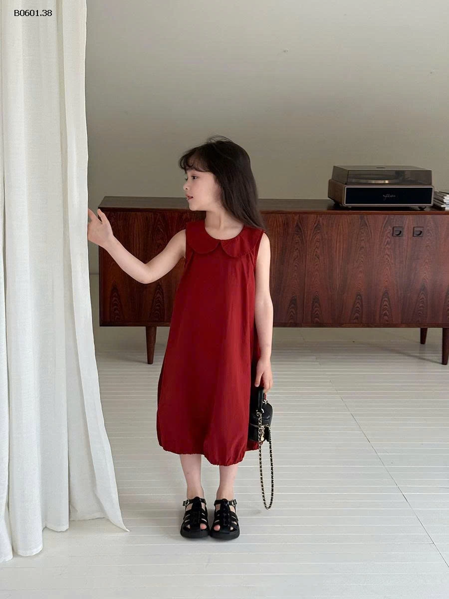 Váy đỏ cotton trẻ em  nhà Elmo Baby Kids  AMBB CHO BG  -Giá sỉ size 90-150 : 182 sz 160 : 198k sz 170 : 215k