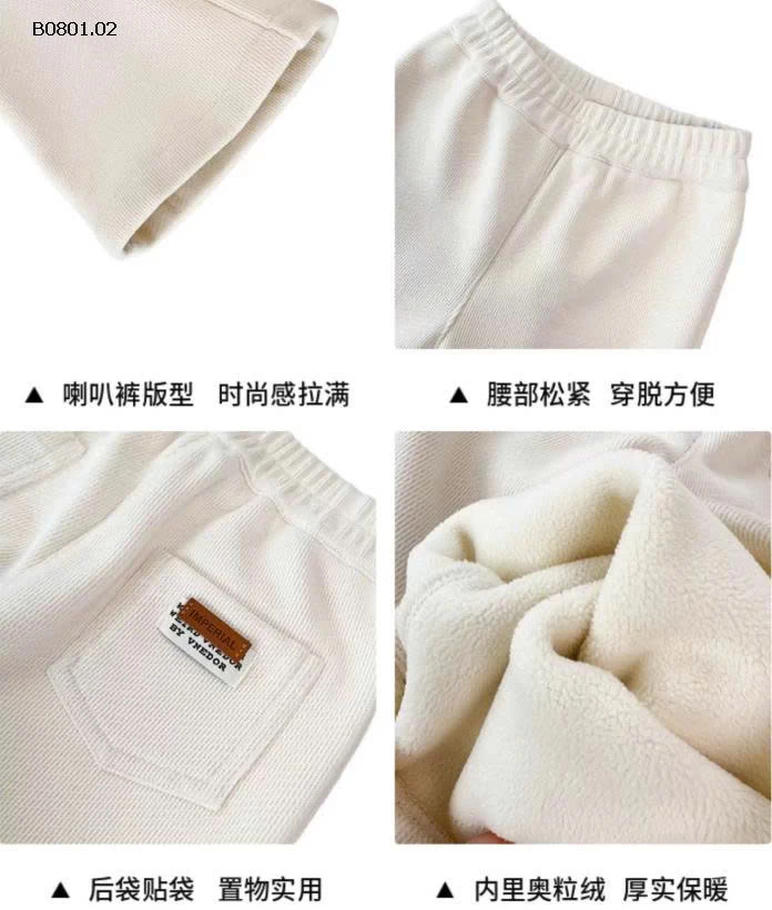 Quần ống loe lót lông cừu  cho bé gái Tutu Little Elephant-Giá sỉ  sz 90-160 : 225k sz 170 : 295k