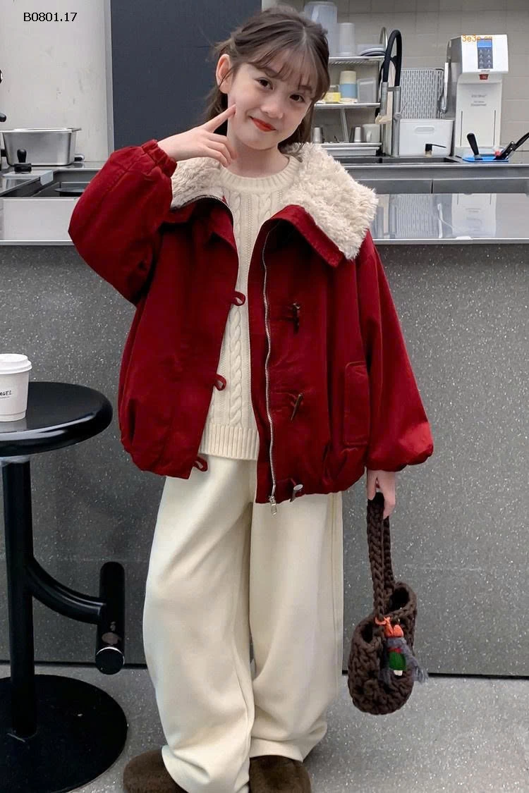 ÁO KHOÁC BÉ GÁI LÓT LÔNG ẤM-Giá sỉ 395k