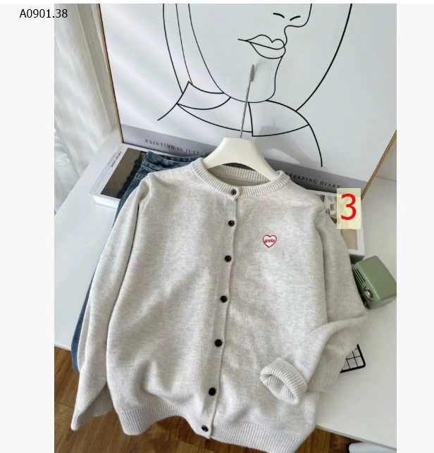 ÁO CARDIGAN LEN THÊU HÌNH TIM CHO NỮ sỉ 170k