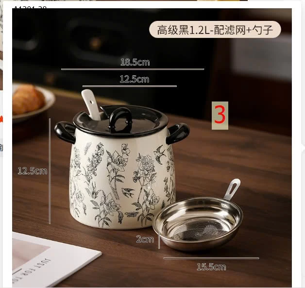 Hũ đựng mỡ có quai cầm 2 tai,kèm bộ lọc. - sỉ 255k