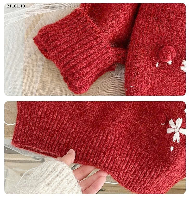  Áo len dệt kim cổ tròn mùa đông - giá sỉ 270k