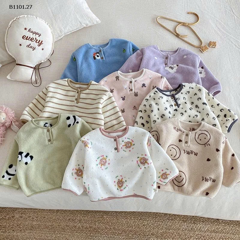 Bộ đồ ngủ  hoạt hình bằng vải nỉ cho trẻ em- giá sỉ 165k