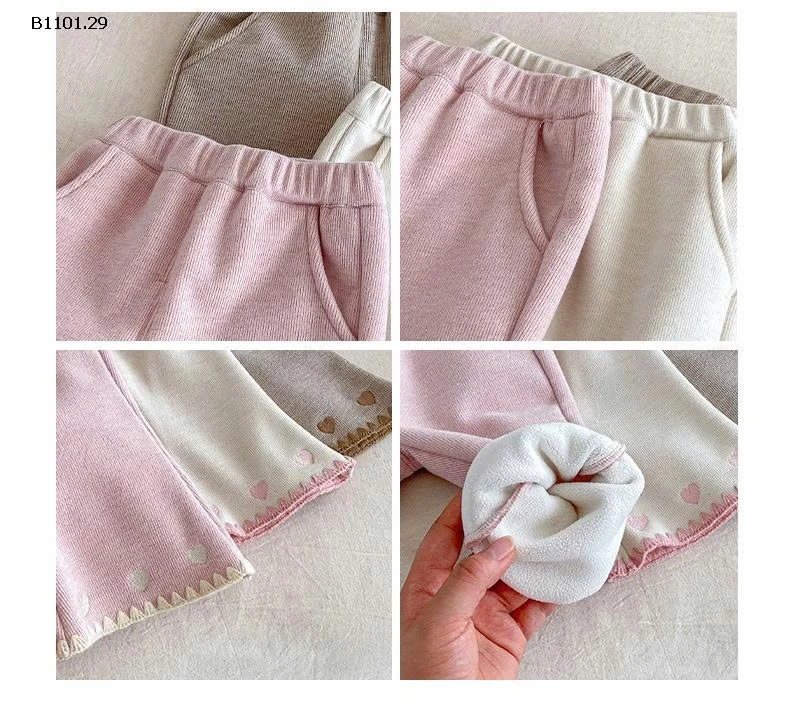 Quần ống loe lót lông cừu cho bé gái siêu yêu- giá sỉ 158k