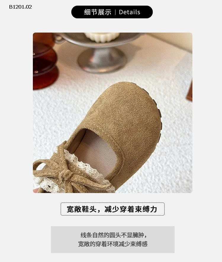 GIÀY DA LỘN MIX REN BG- Giá sỉ 21-25   125k 26-33  140k