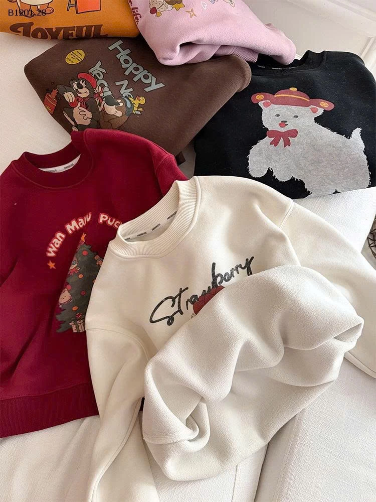 Áo ấm áp lót lông cừu và dày dặn dành cho trẻ em đón giao thừa nhà AMBB- sỉ giá  sz 90-150: 184k sz 160 : 205k sz 170 : 220k