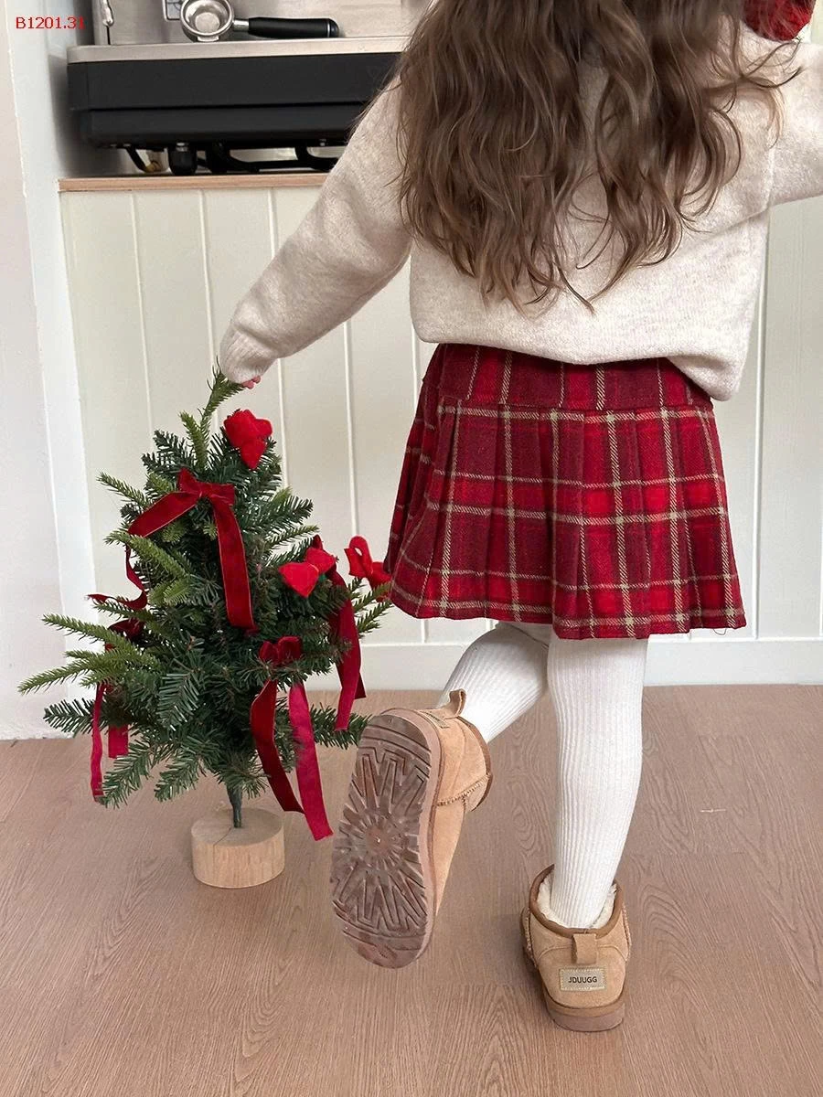 CHÂN VÁY KẺ ĐỎ AMBB CHO BG -Giá sỉ sz 90-150: 156k  sz 160: 169k 