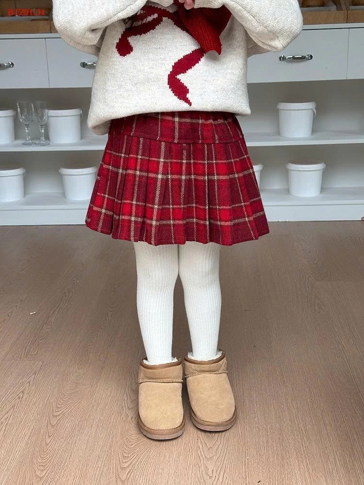 CHÂN VÁY KẺ ĐỎ AMBB CHO BG -Giá sỉ sz 90-150: 156k  sz 160: 169k 