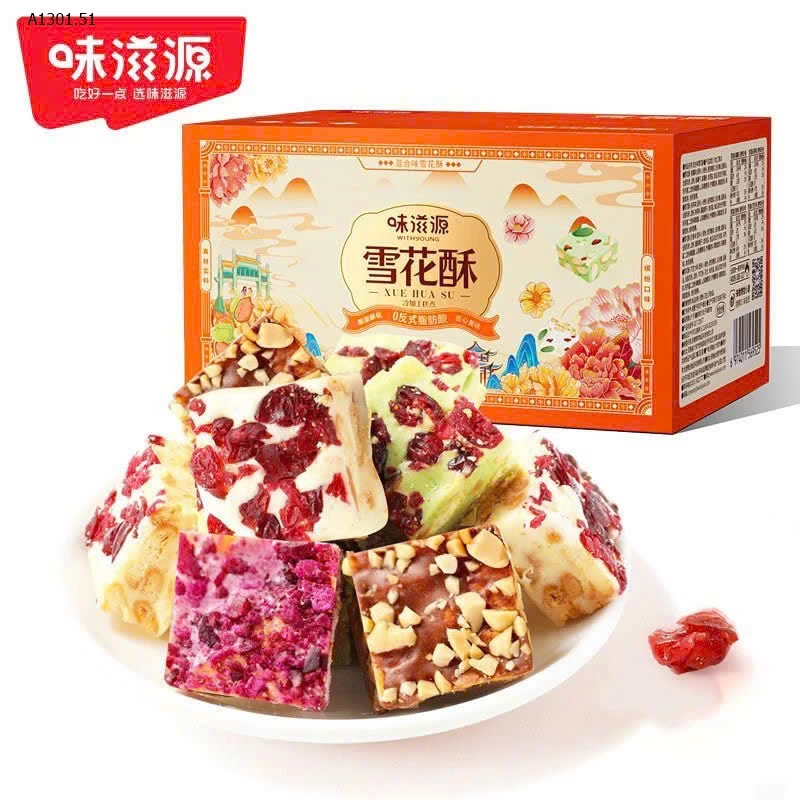 BÁNH NOUGAT DẺO (Bánh bông tuyết ) - sỉ 80k/thùng mix vị