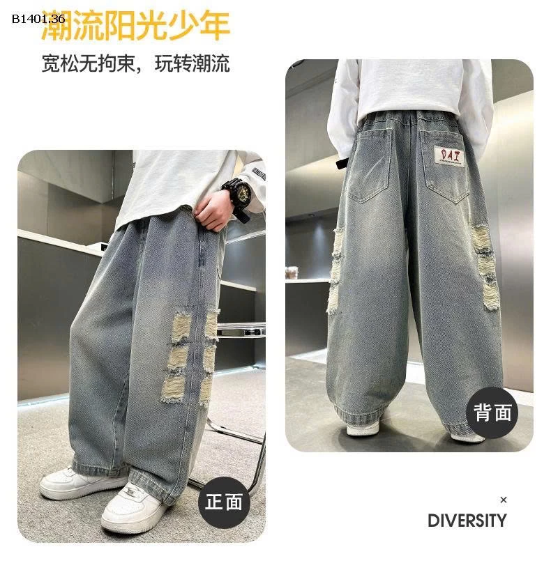 QUẦN JEAN RÁCH BÊN  - sỉ 225k