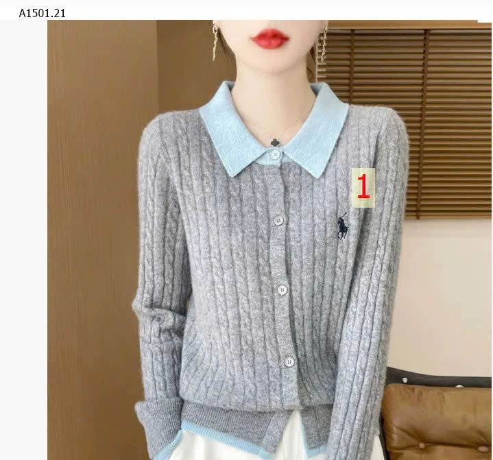 CARDIGAN LEN CỔ BẺ  - sỉ 242k