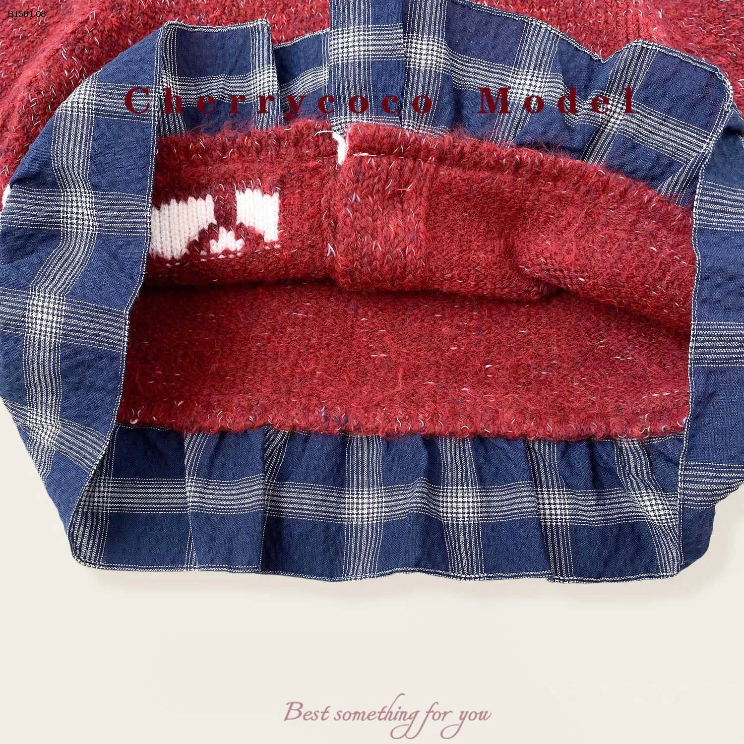 ÁO LEN VIỀN CARO HÃNG CHERRYCOCO CHO BÉ-Giá sỉ 230k