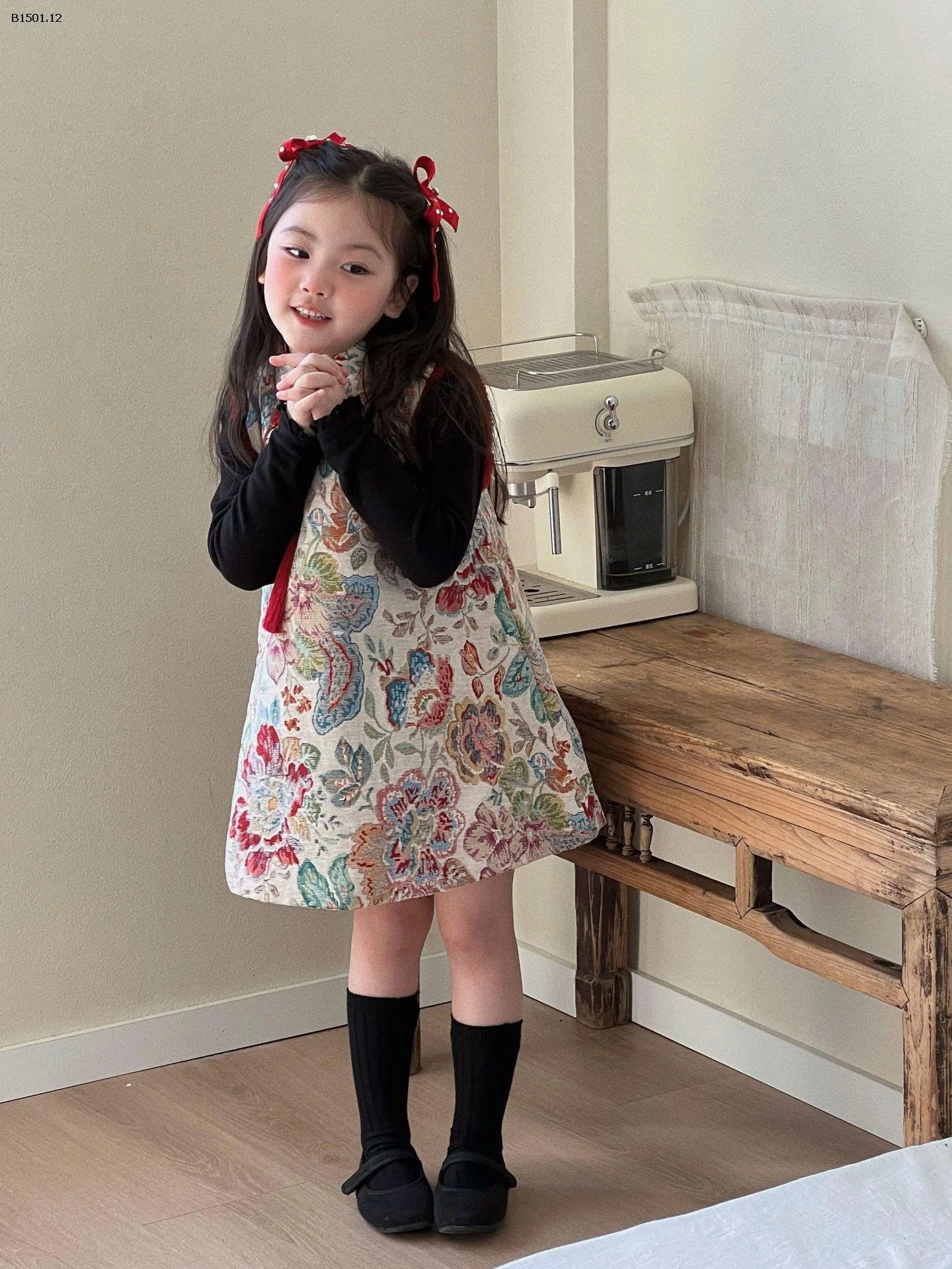 SET VÁY SƯỜN XÁM HOA GẤM BG-Giá sỉ  áo 168k  váy sườn xám #295k