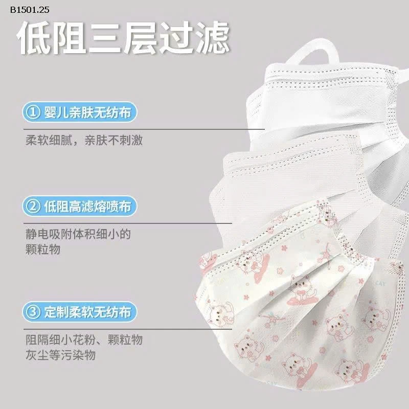 KHẨU TRANG Y TẾ TRẺ EM HÌNH HOẠT HÌNH LỌC KHUẨN 99%  - Giá sỉ 115k/set 100c