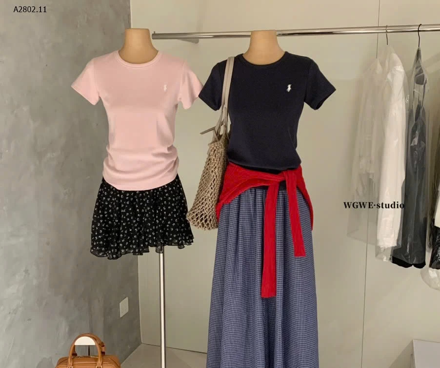 ÁO CỘC TAY THÊU NGỰA W.G.W.E - sỉ 185k