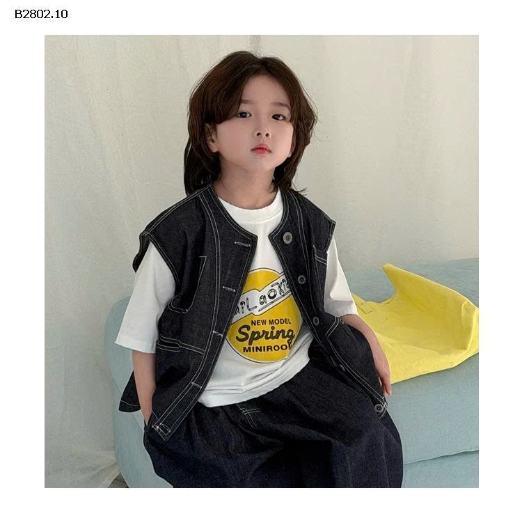 ÁO KHOÁC GILE DENIM- sỉ  100-140: 218k 150-160: 234k