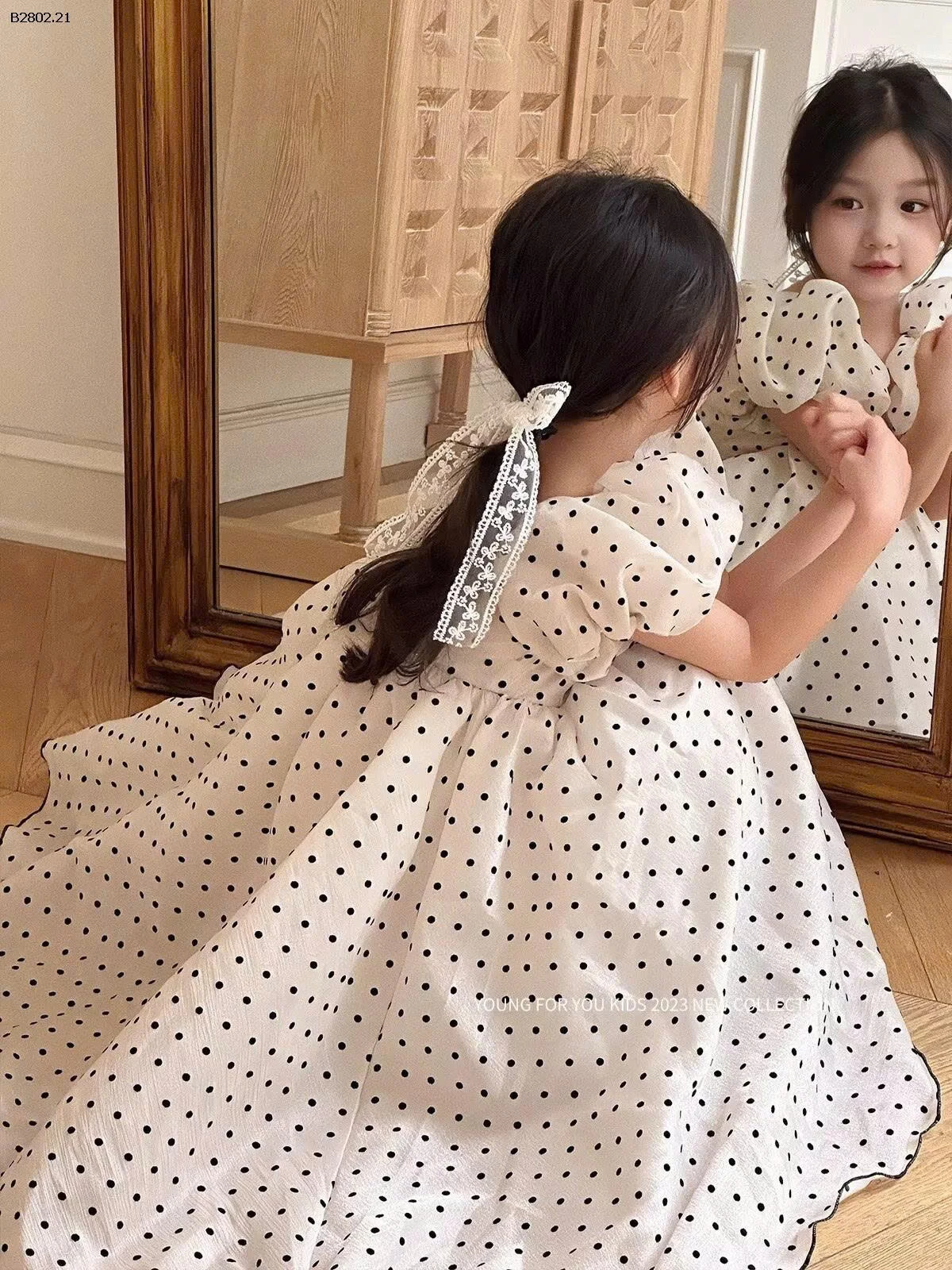 VÁY CÔNG CHÚA CHẤM BI BG- sỉ 215k