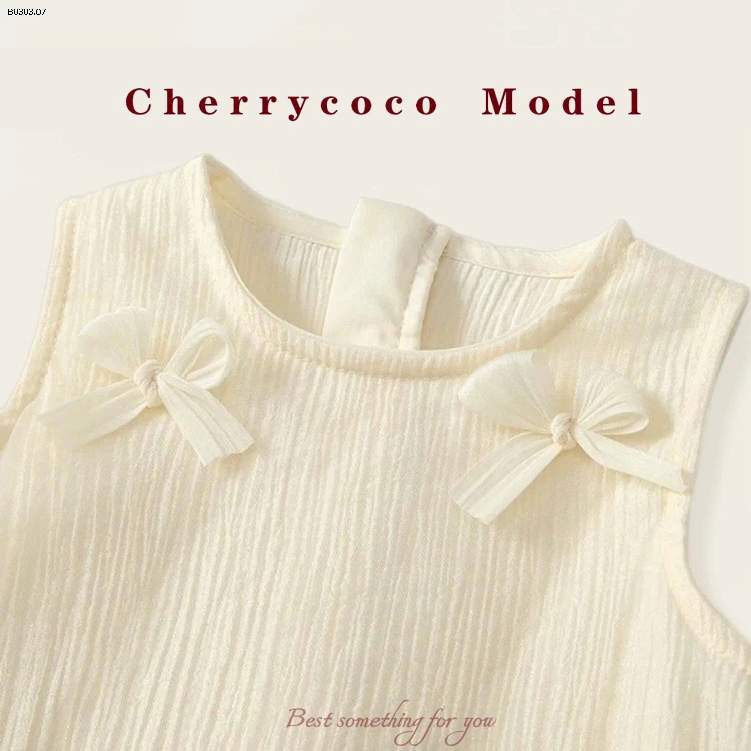 VÁY SÁT NÁCH HỌA TIẾT NƠ CHERRYCOCO - sỉ 234k