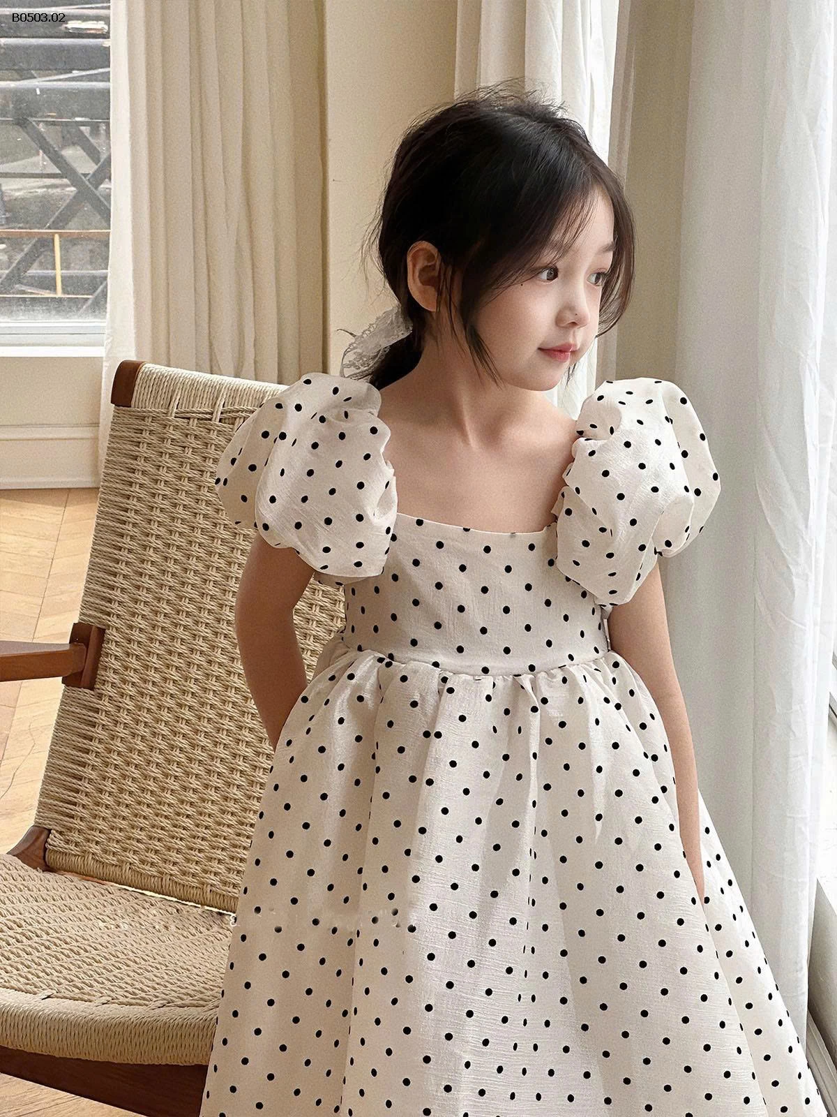 VÁY CÔNG CHÚA CHẤM BI BG-Giá sỉ 222k