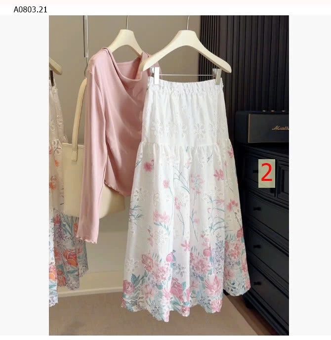 CHÂN VÁY HOA PHỐI REN ANNA - sỉ 180k
