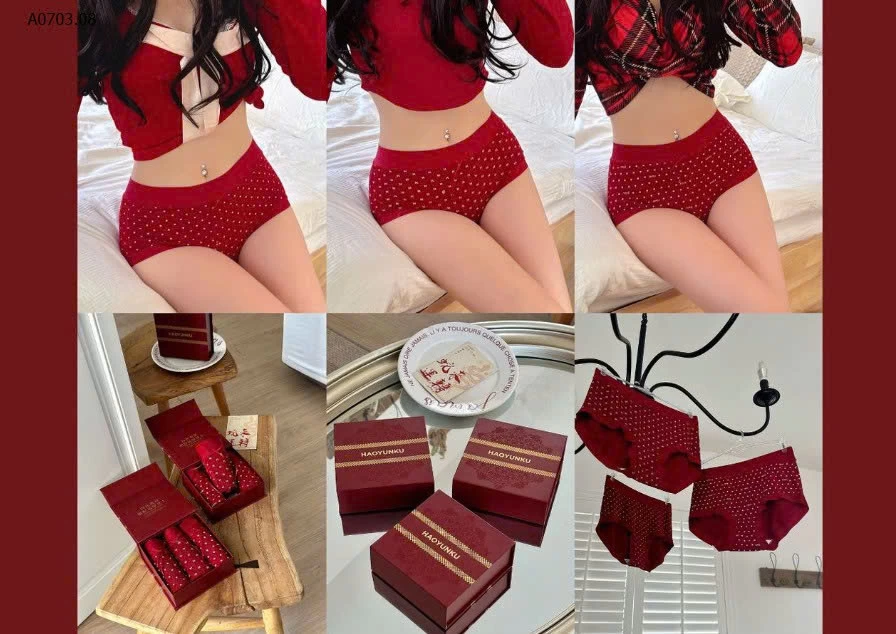 HỘP 3 QUẦN LÓT REN ĐỎ NỮ - sỉ 115k