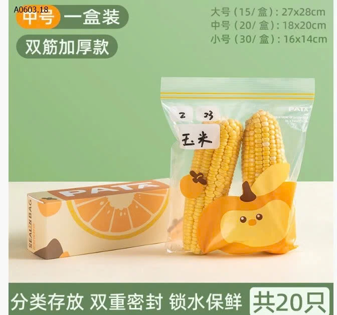 SÉT 3H TÚI ZIP TRỮ THỰC PHẨM- Giá sỉ 98k/set 3 hộp