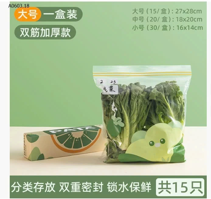 SÉT 3H TÚI ZIP TRỮ THỰC PHẨM- Giá sỉ 98k/set 3 hộp