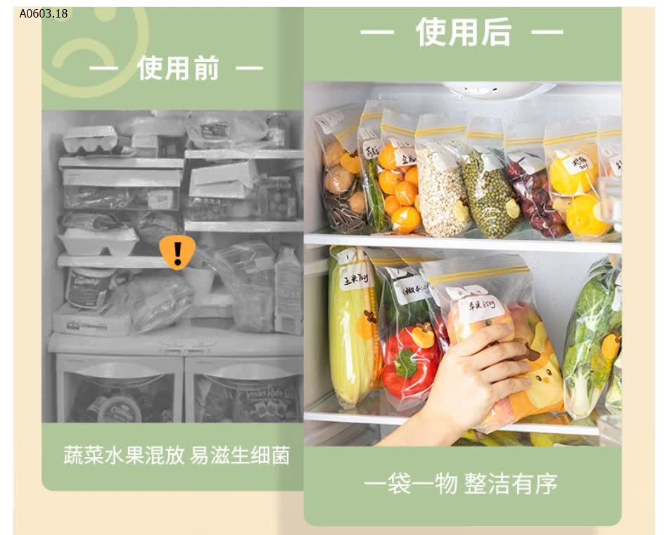 SÉT 3H TÚI ZIP TRỮ THỰC PHẨM- Giá sỉ 98k/set 3 hộp